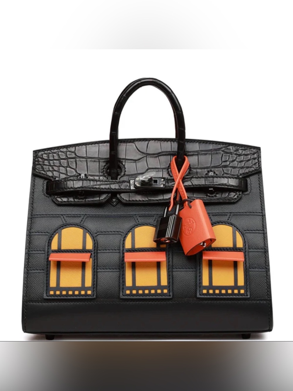 Fashion Sac Faubourg Birkin 20 So Black Matte Alligator Leather & Window DeTote